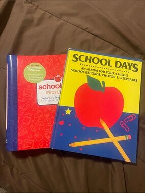 Two School Days School Record Album - Red Apple & Blue Cover